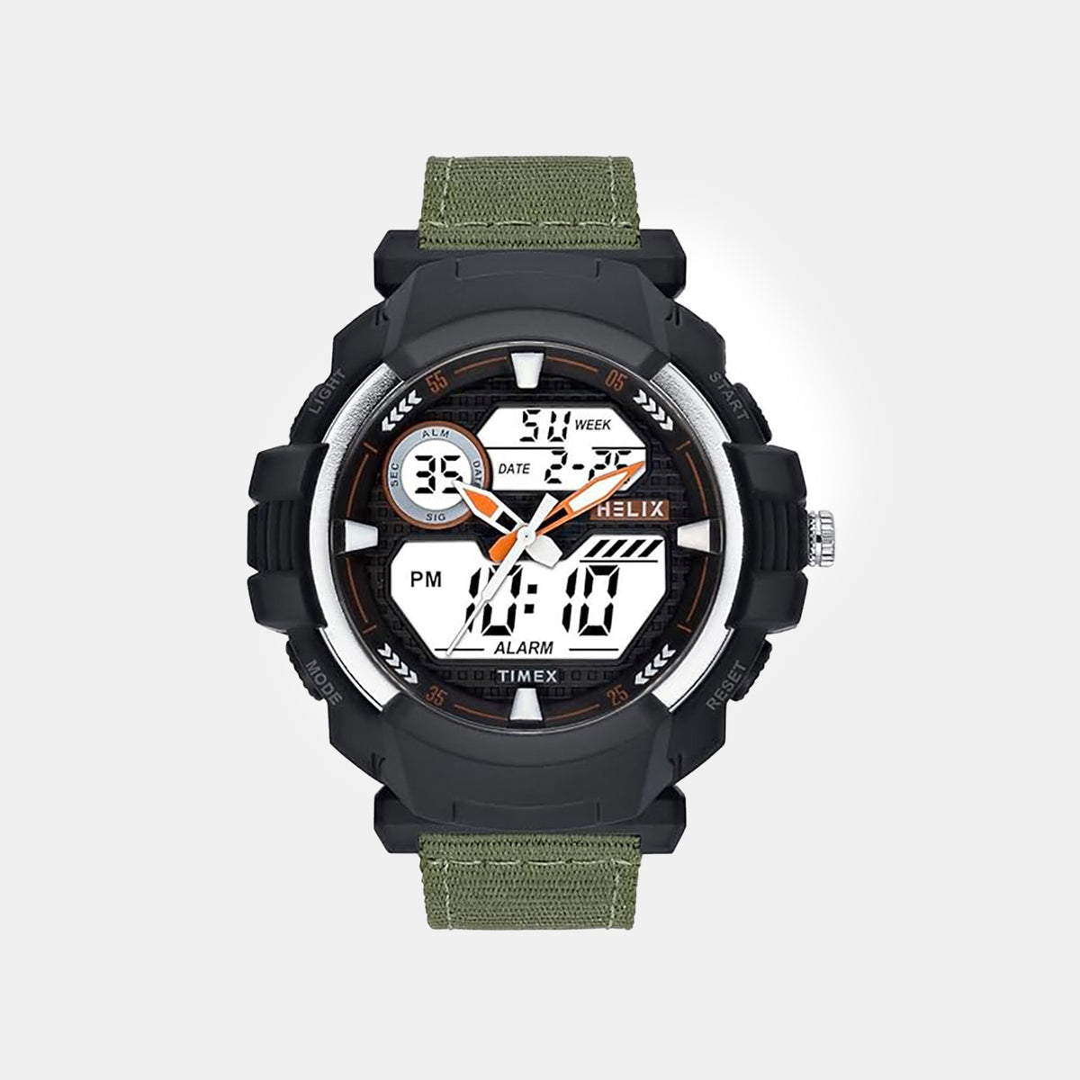 Men Quartz Black Dial Analog-Digital Nylon Watch TWESK6501T