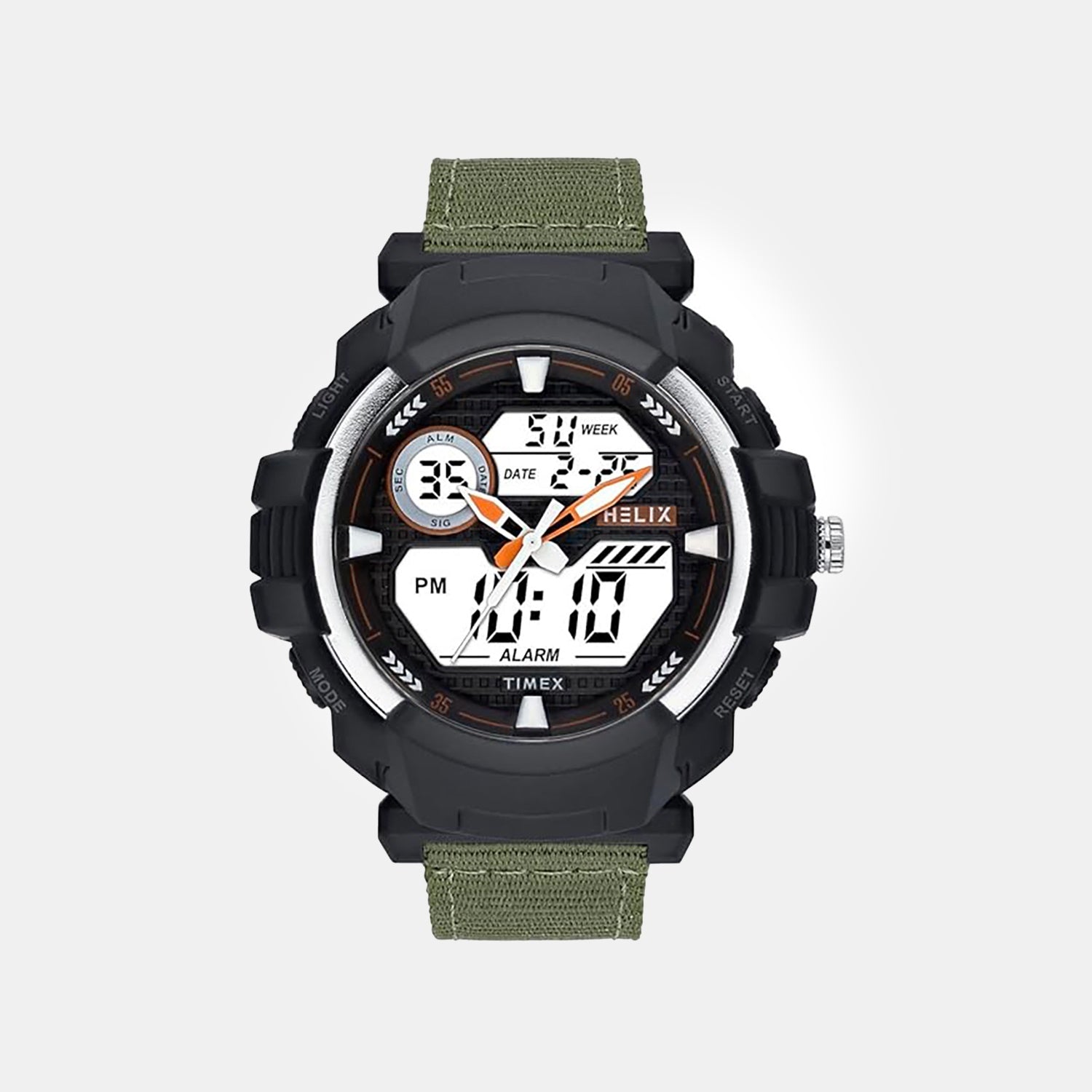 Men Quartz Black Dial Analog-Digital Nylon Watch TWESK6501T