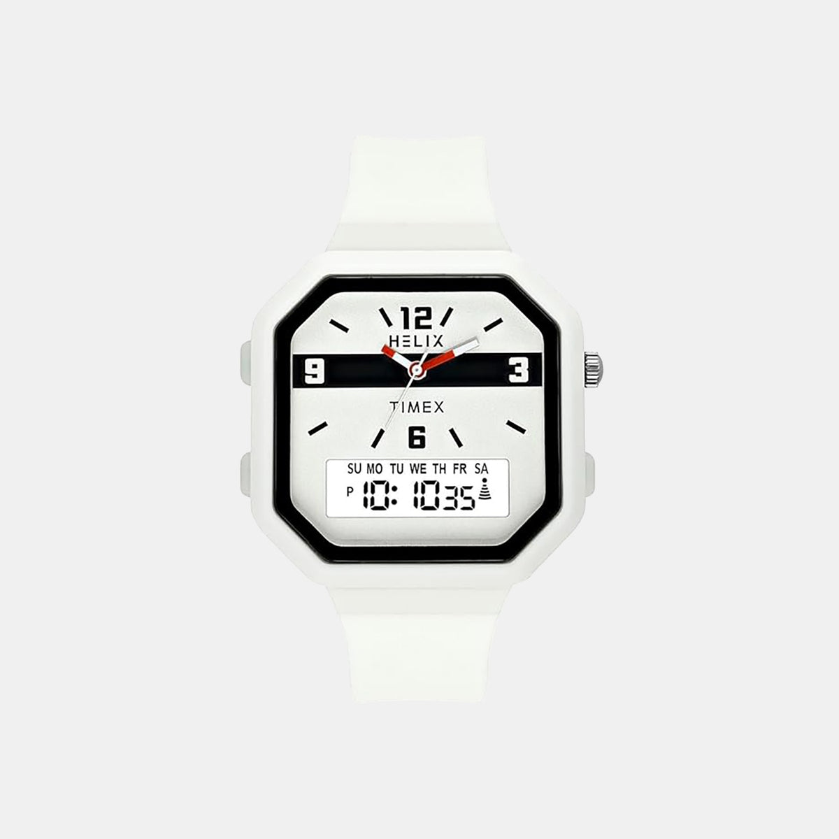Men Quartz Grey Dial Analog-Digital Silicone Watch TWESK6601T