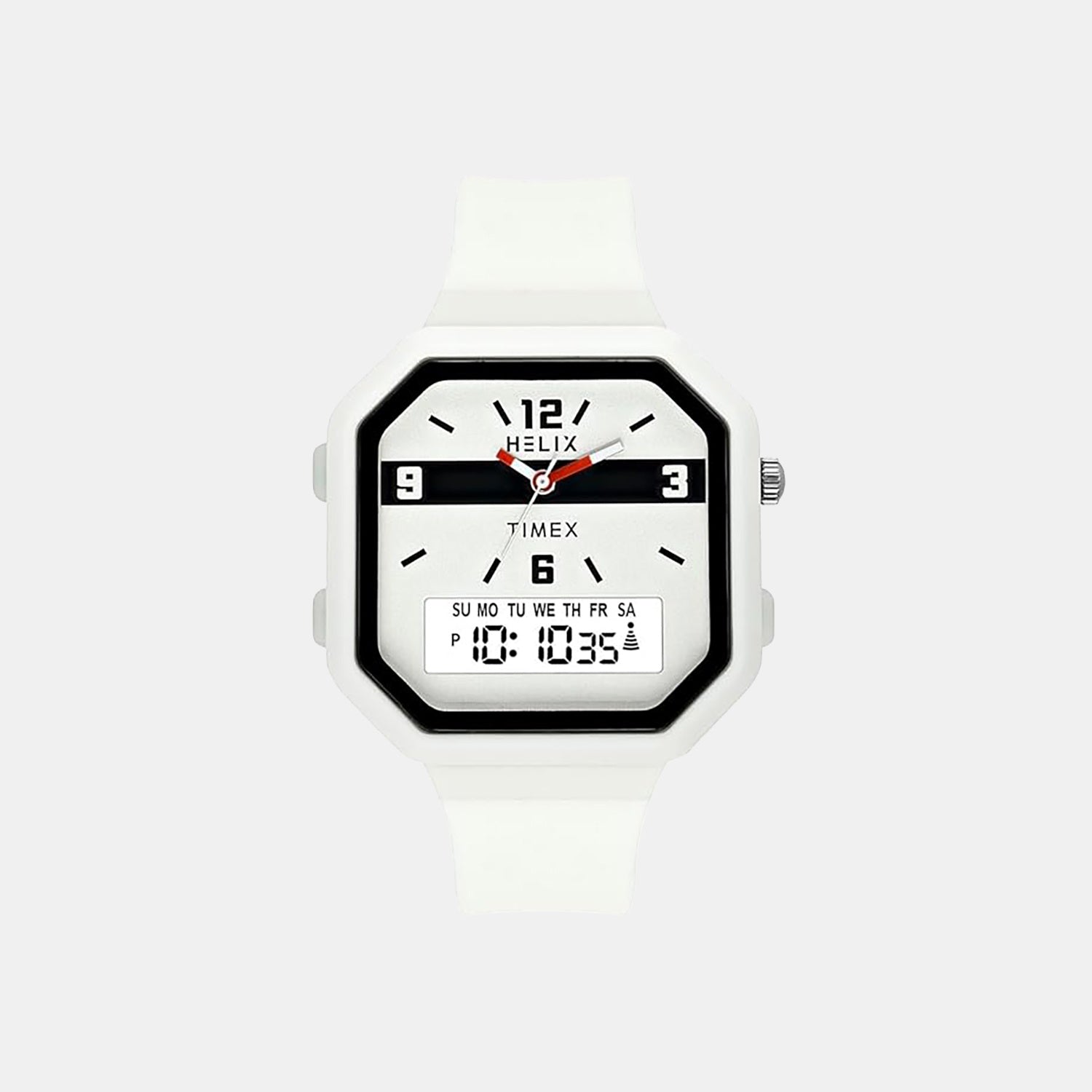 Men Quartz Grey Dial Analog-Digital Silicone Watch TWESK6601T