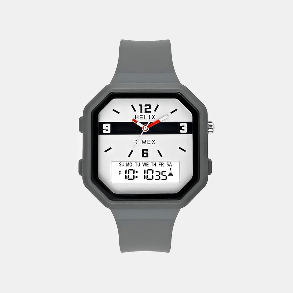 Men Quartz Grey Dial Analog-Digital Silicone Watch TWESK6602T