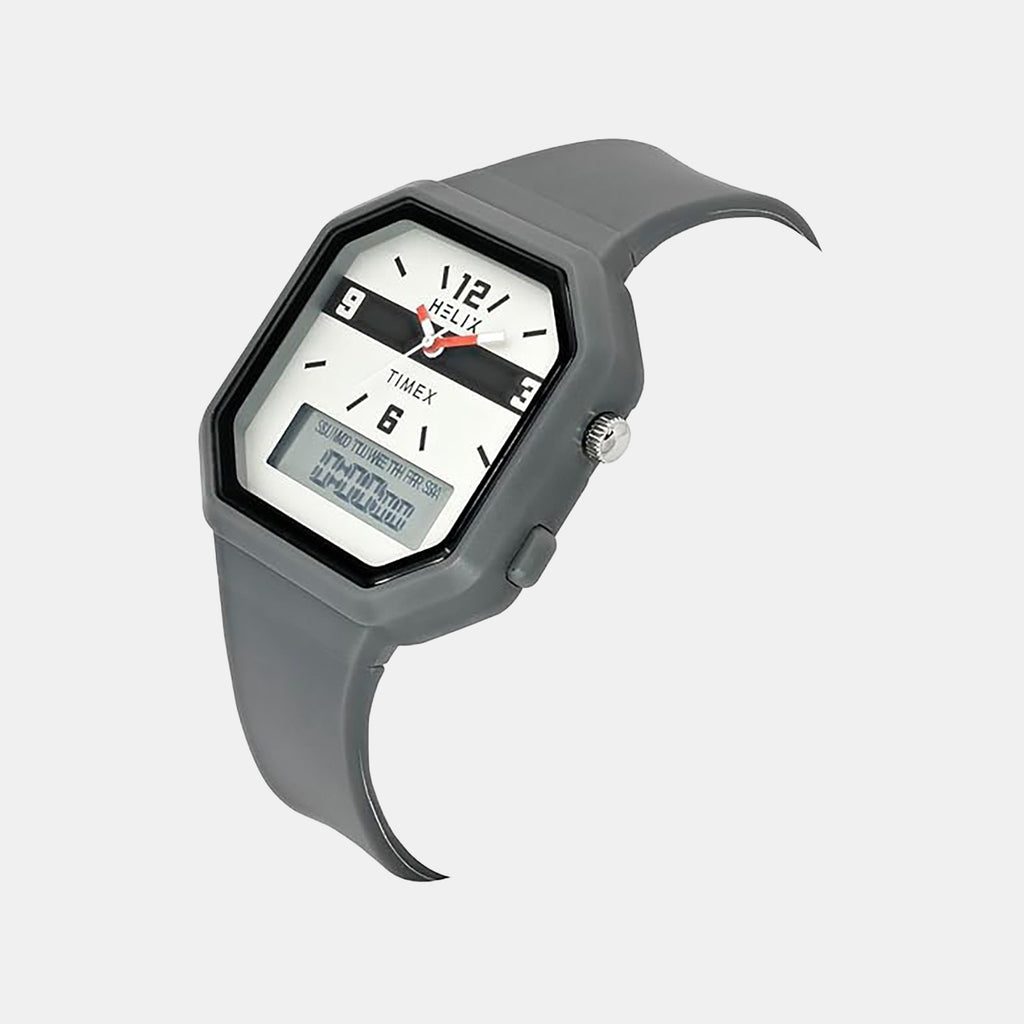 Men Quartz Grey Dial Analog-Digital Silicone Watch TWESK6602T