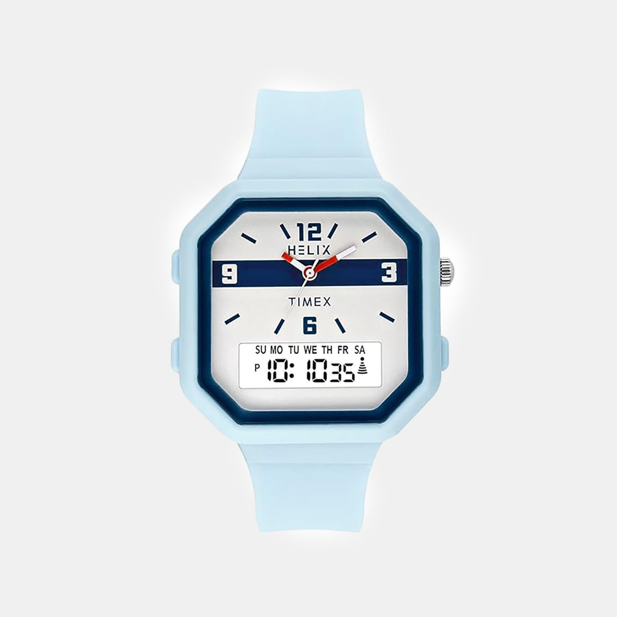 Men Quartz Grey Dial Analog-Digital Silicone Watch TWESK6603T