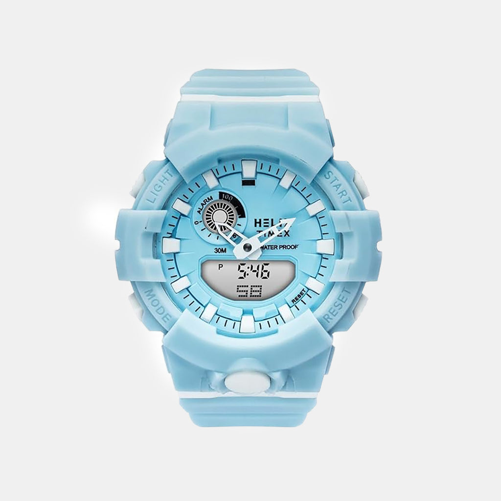 Men Quartz Blue Dial Analog-Digital Silicone Watch TWESK7400T