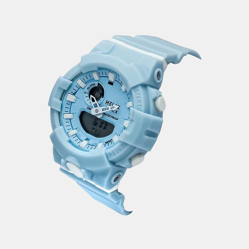 Men Quartz Blue Dial Analog-Digital Silicone Watch TWESK7400T