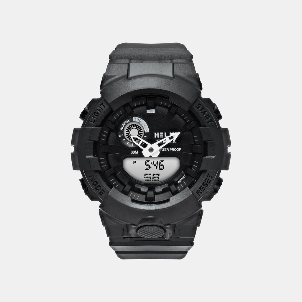 Men Quartz Black Dial Analog-Digital Silicone Watch TWESK7401T