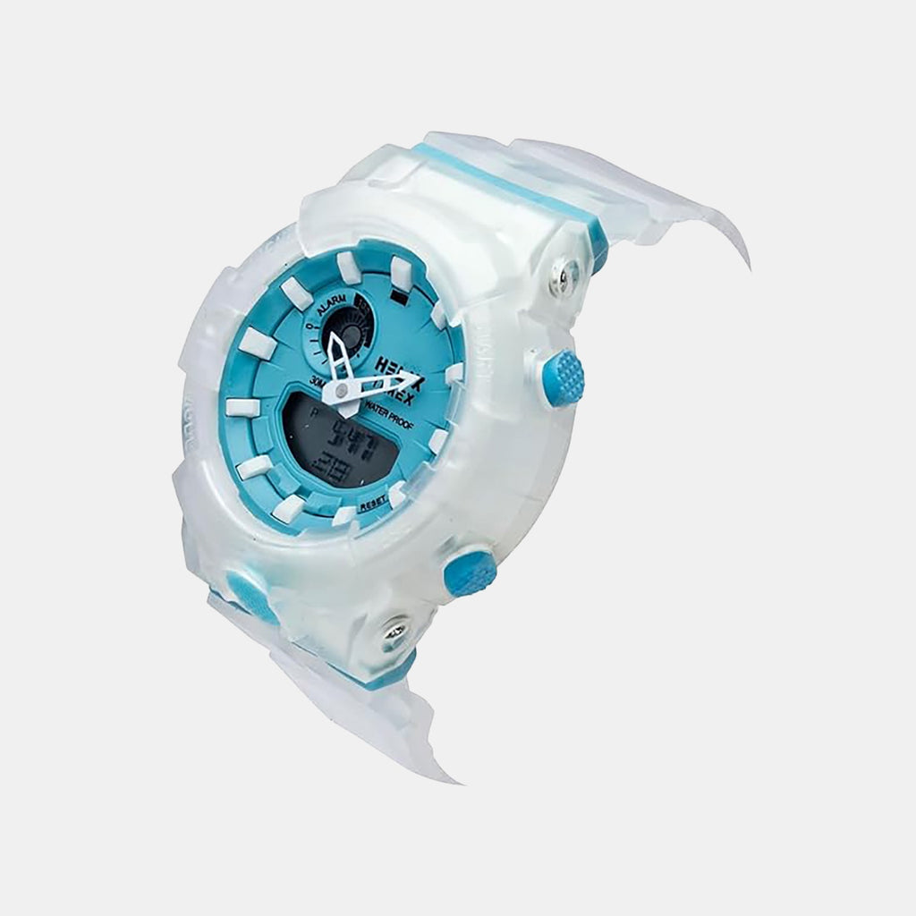 Men Quartz Blue Dial Analog-Digital Silicone Watch TWESK7402T