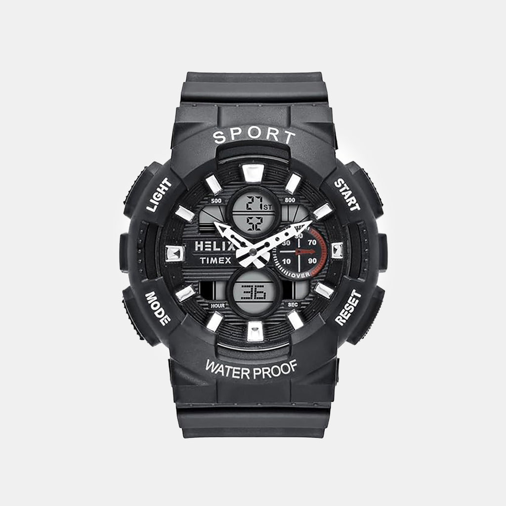 Men Quartz Black Dial Analog-Digital Silicone Watch TWESK7502T