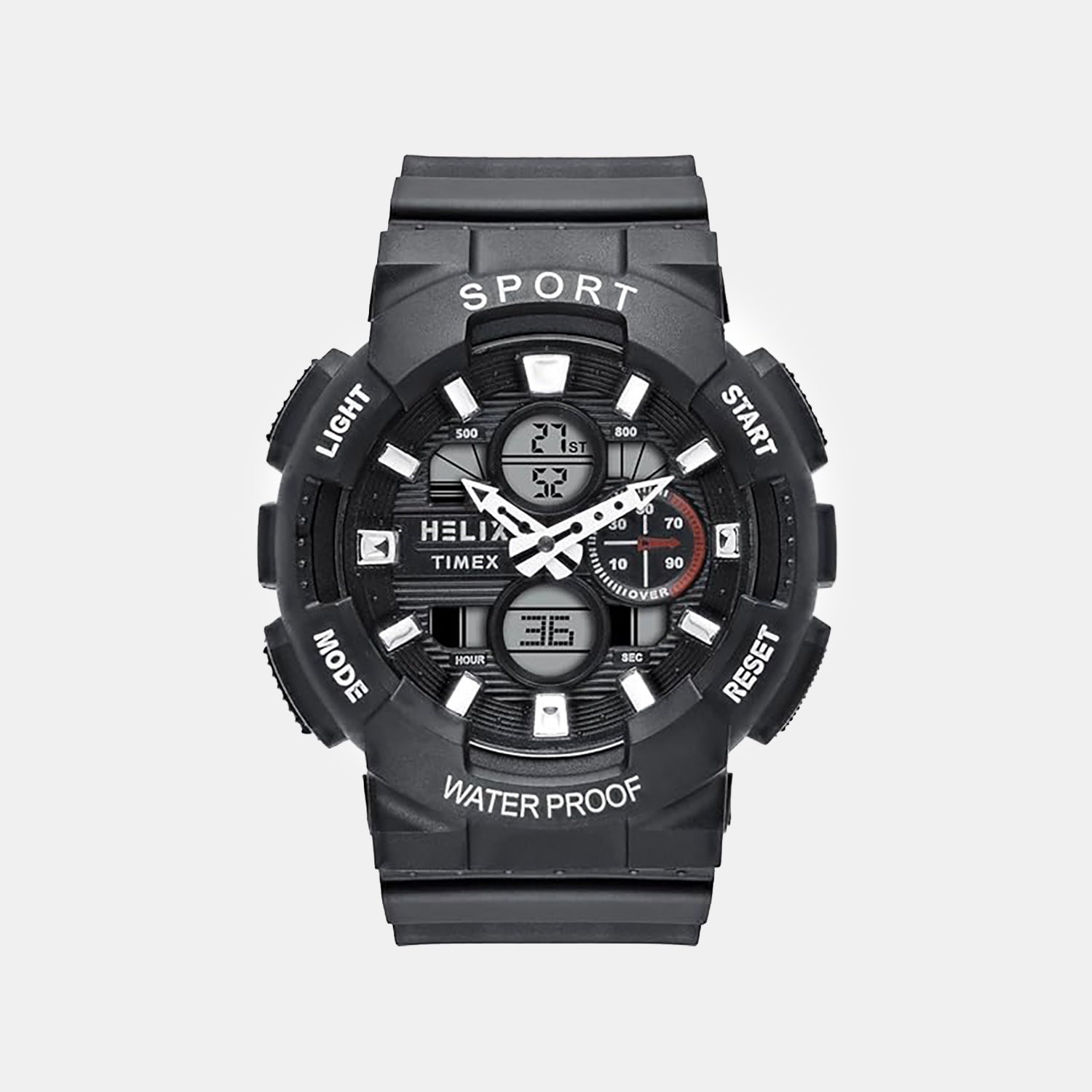 Men Quartz Black Dial Analog-Digital Silicone Watch TWESK7502T