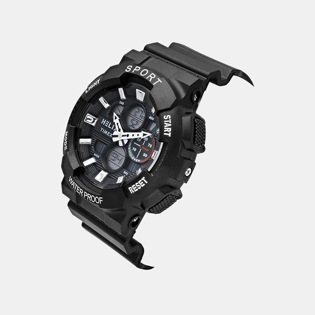 Men Quartz Black Dial Analog-Digital Silicone Watch TWESK7502T