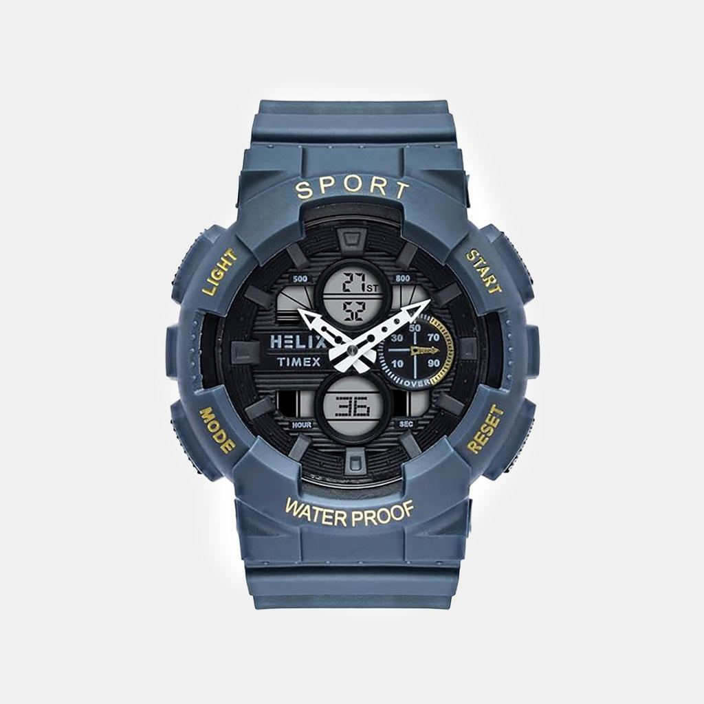 Men Quartz Black Dial Analog-Digital Silicone Watch TWESK7503T
