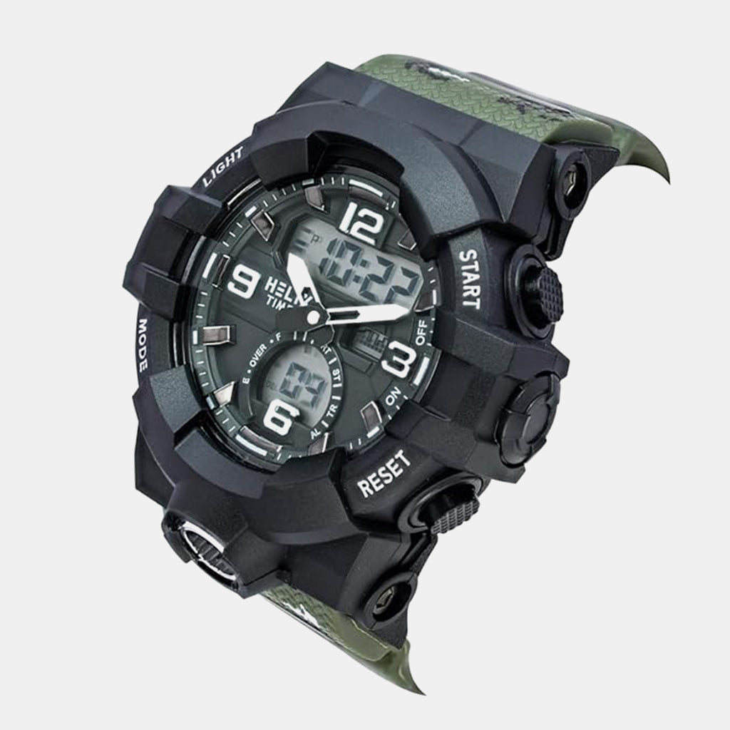 Men Quartz Black Dial Analog-Digital Silicone Watch TWESK7701T