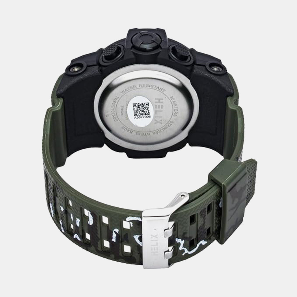 Men Quartz Black Dial Analog-Digital Silicone Watch TWESK7701T