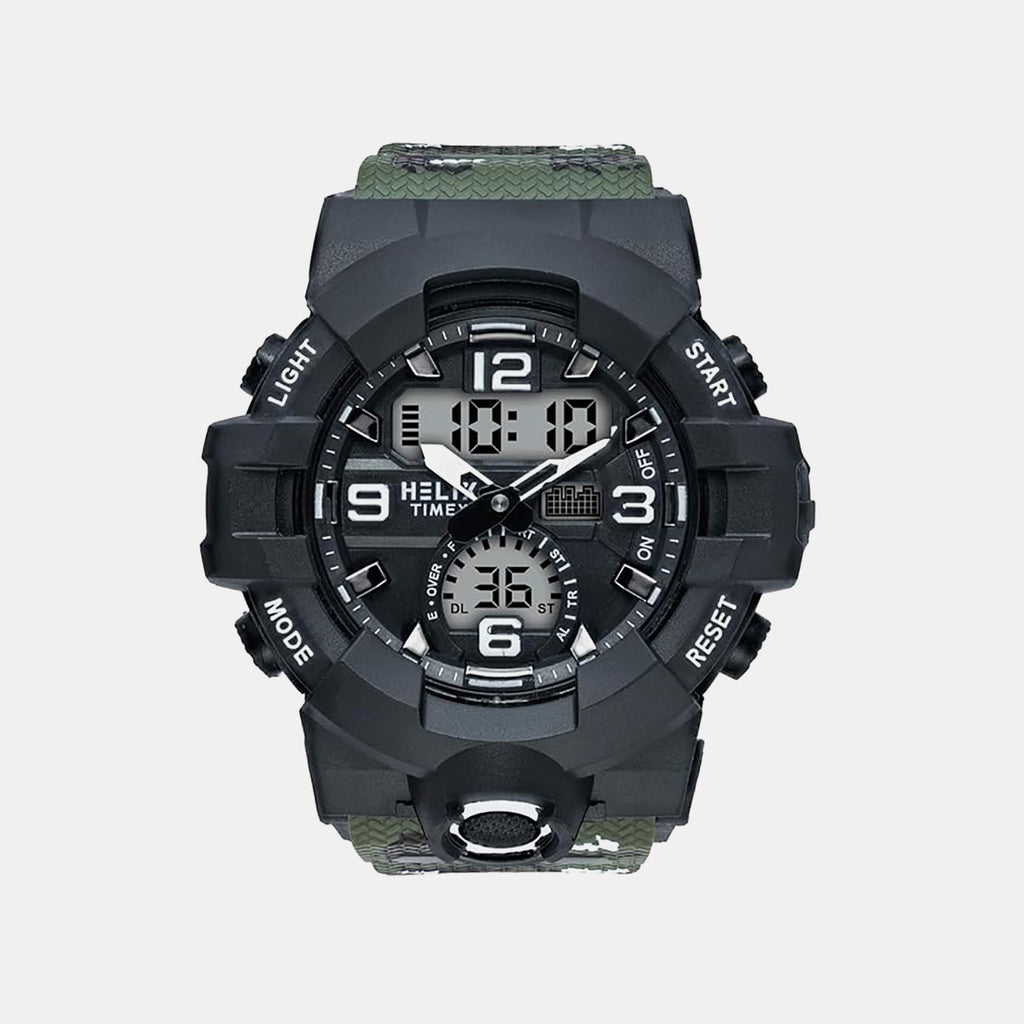Men Quartz Black Dial Analog-Digital Silicone Watch TWESK7701T