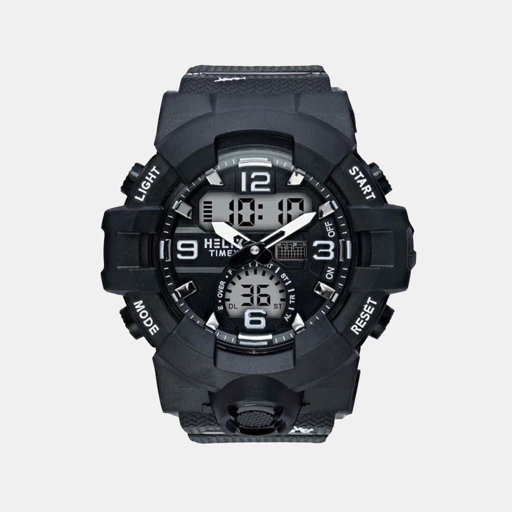 Men Quartz Black Dial Analog-Digital Silicone Watch TWESK7702T
