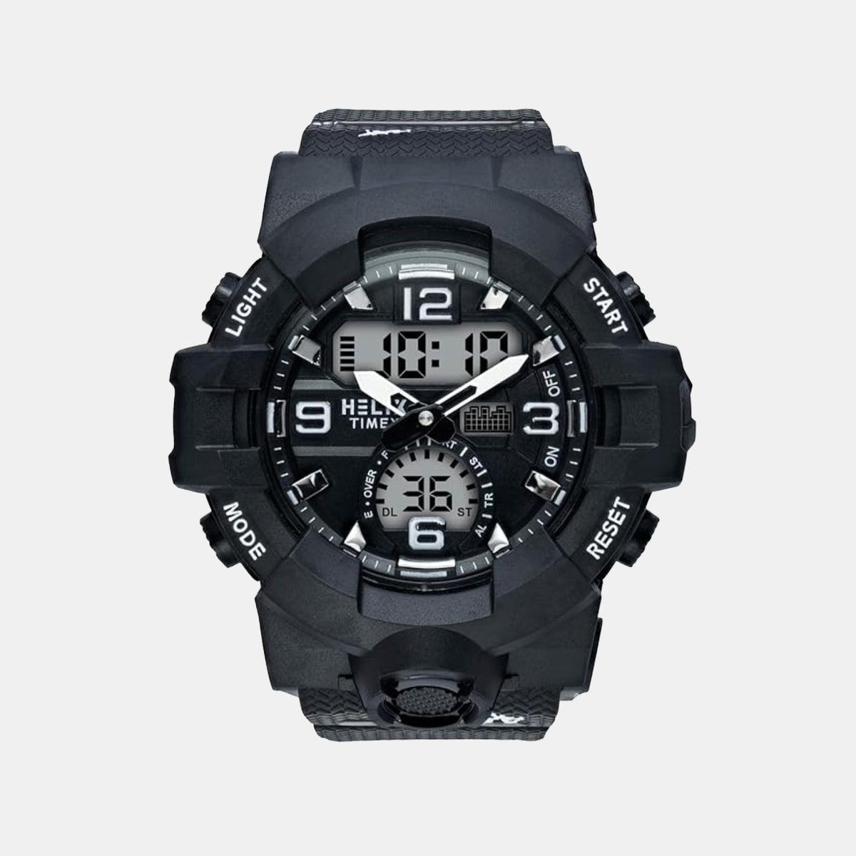 Men Quartz Black Dial Analog-Digital Silicone Watch TWESK7702T