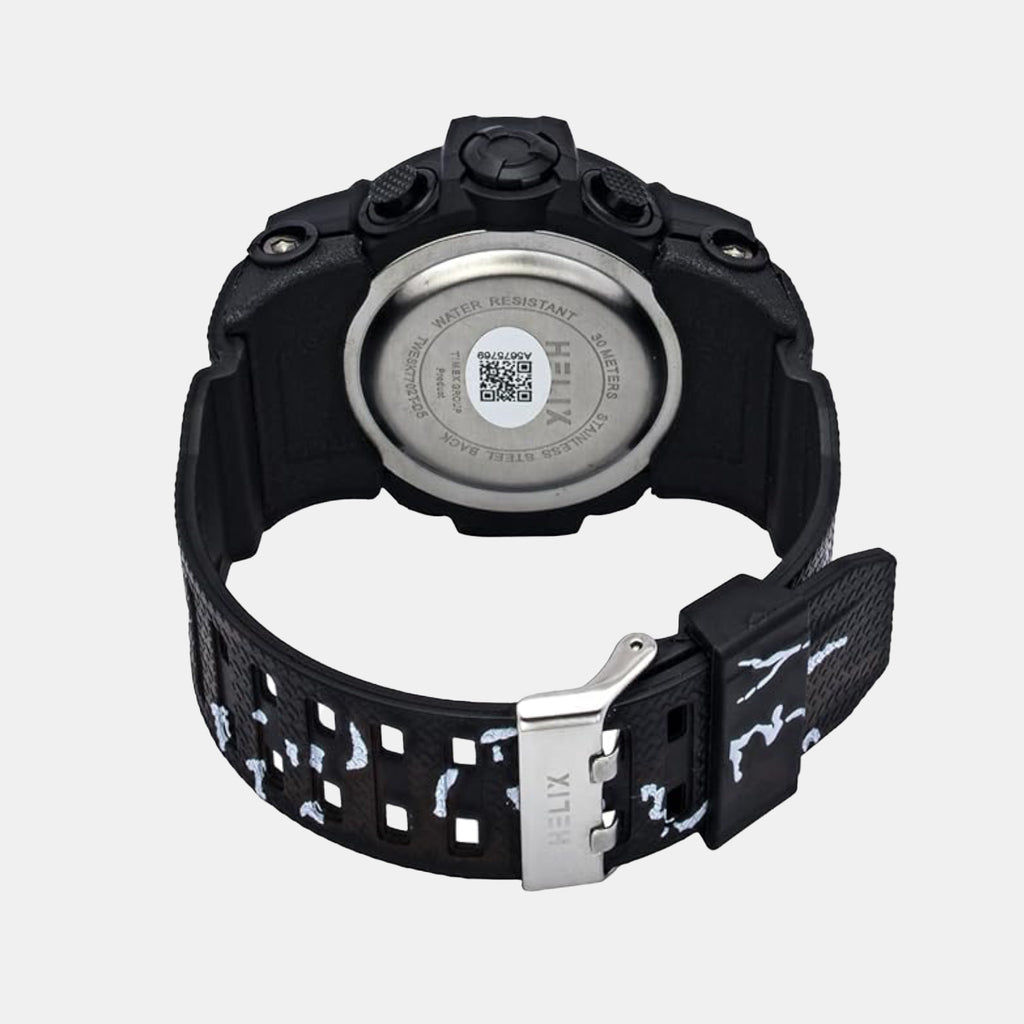 Men Quartz Black Dial Analog-Digital Silicone Watch TWESK7702T