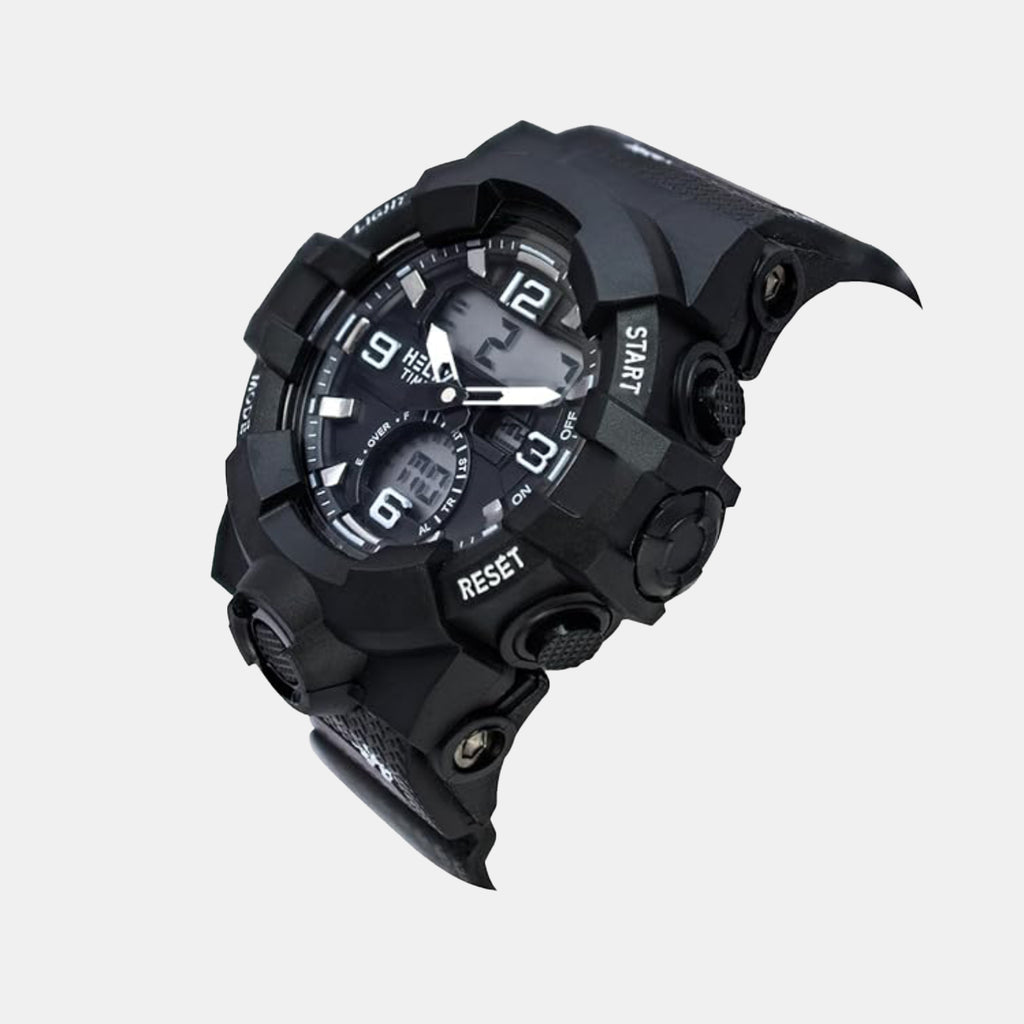 Men Quartz Black Dial Analog-Digital Silicone Watch TWESK7702T