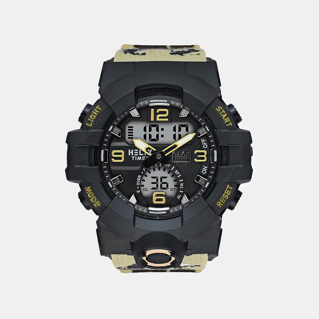 Men Quartz Black Dial Analog-Digital Silicone Watch TWESK7703T
