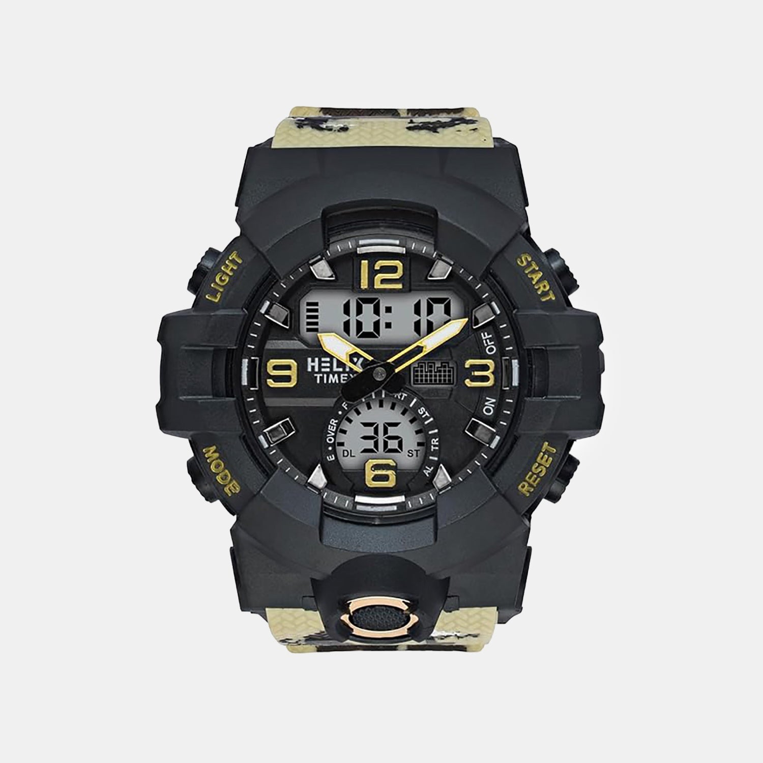 Men Quartz Black Dial Analog-Digital Silicone Watch TWESK7703T