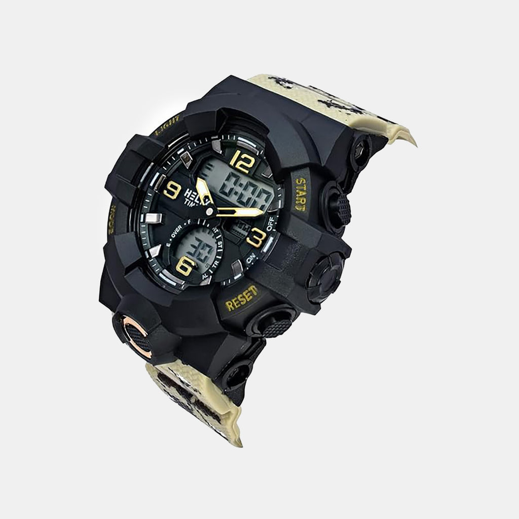 Men Quartz Black Dial Analog-Digital Silicone Watch TWESK7703T
