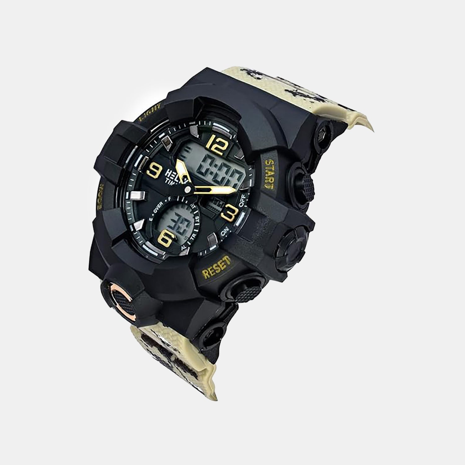 Men Quartz Black Dial Analog-Digital Silicone Watch TWESK7703T