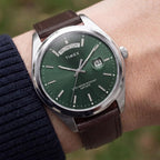 Men Quartz Green Dial Analog Leather Watch TWG068800UJ