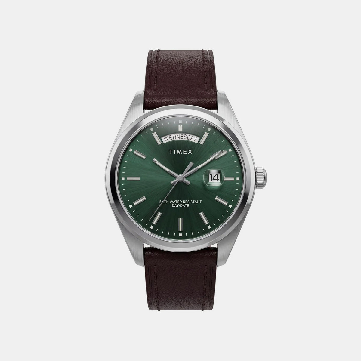 Men Quartz Green Dial Analog Leather Watch TWG068800UJ