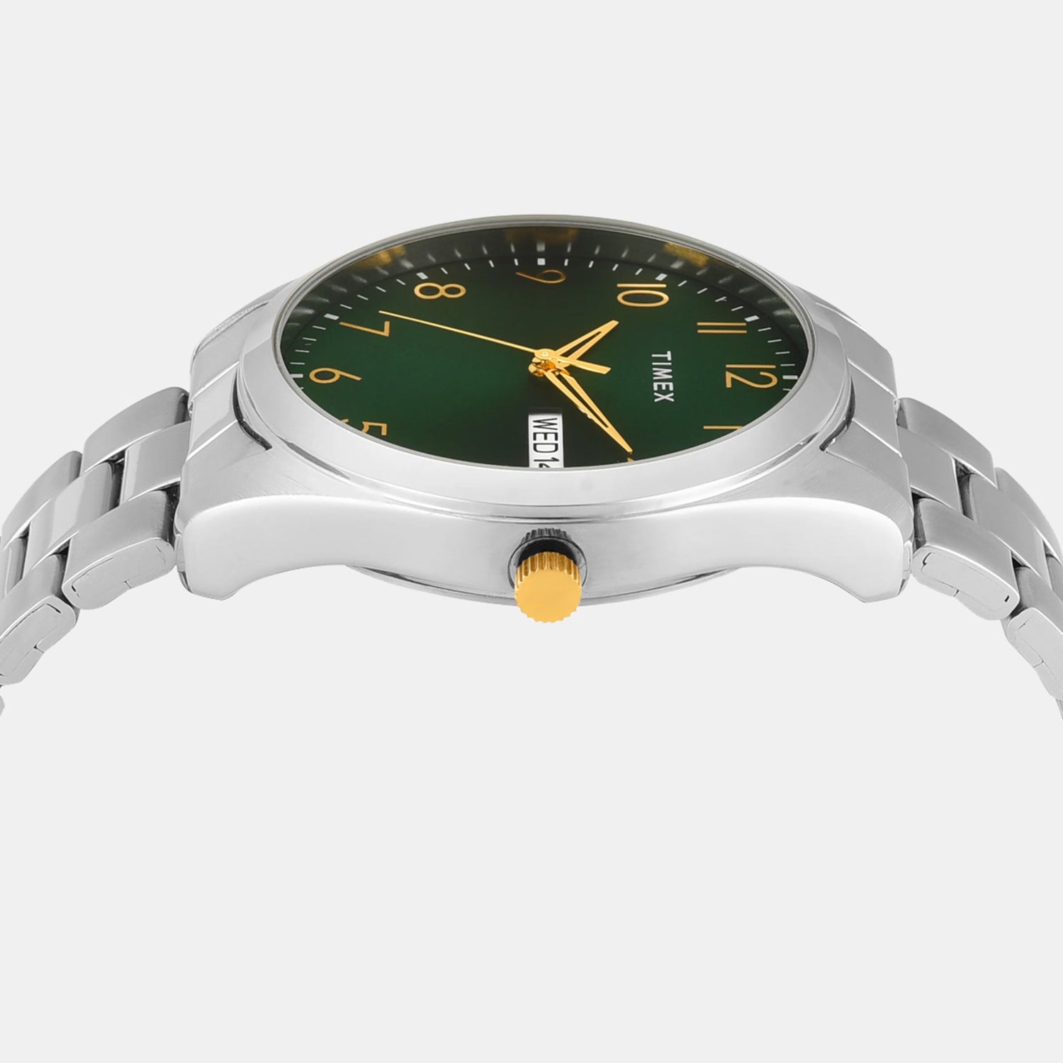 Fashion Men Quartz Green Dial Analog Stainless Steel Watch TWTG10421