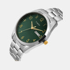 Fashion Men Quartz Green Dial Analog Stainless Steel Watch TWTG10421