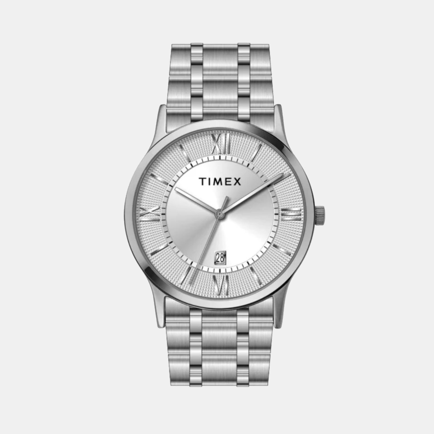 Fashion Men Quartz Silver Dial Analog Stainless Steel Watch TWTG10516