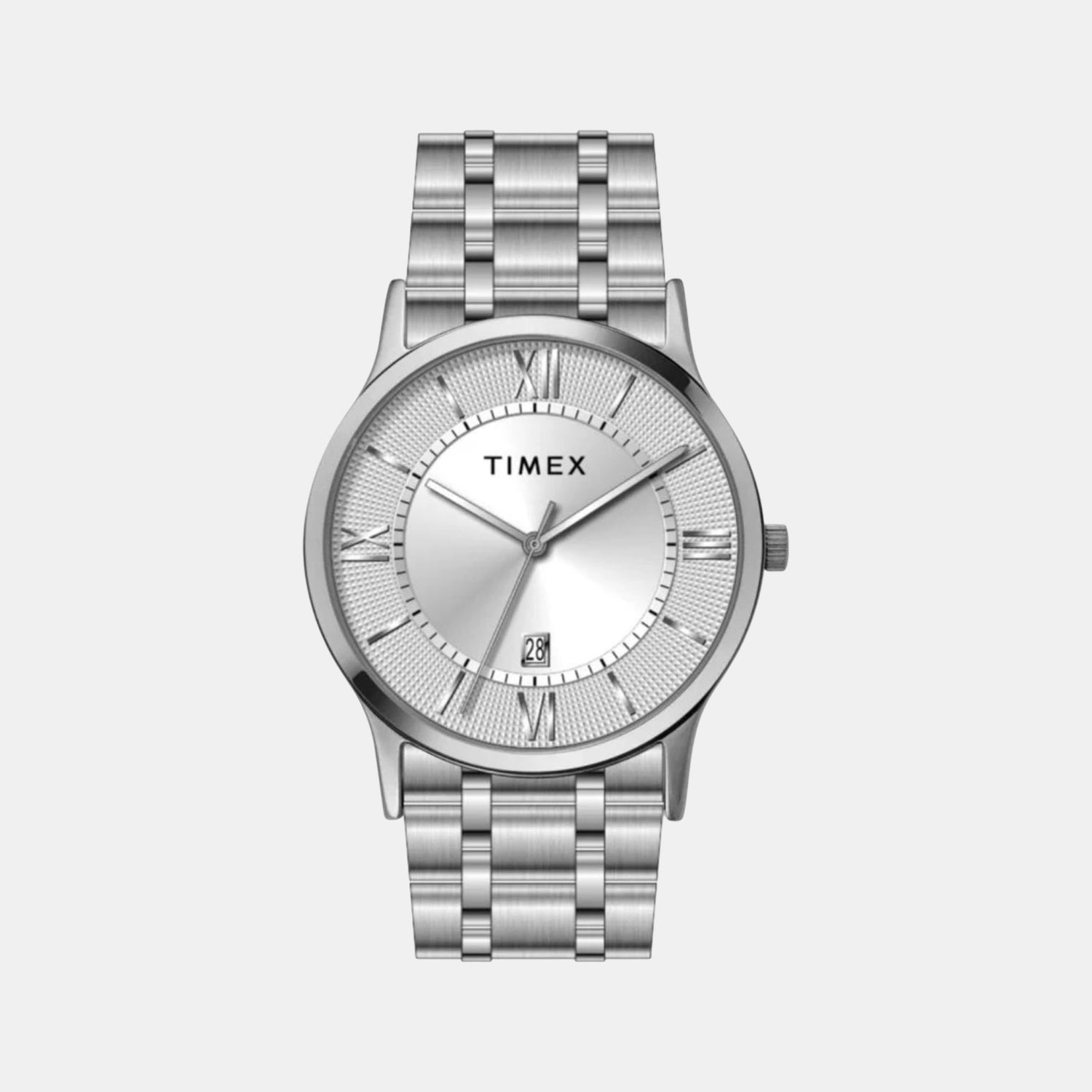 Fashion Men Quartz Silver Dial Analog Stainless Steel Watch TWTG10516