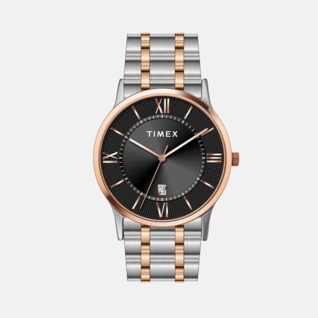 Fashion Men Quartz Black Dial Analog Stainless Steel Watch TWTG10518