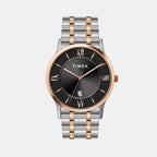 Fashion Men Quartz Black Dial Analog Stainless Steel Watch TWTG10518