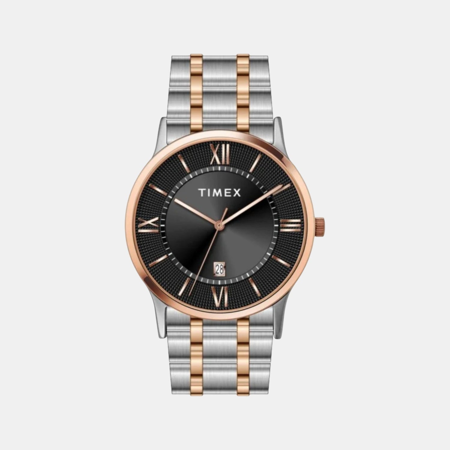 Fashion Men Quartz Black Dial Analog Stainless Steel Watch TWTG10518