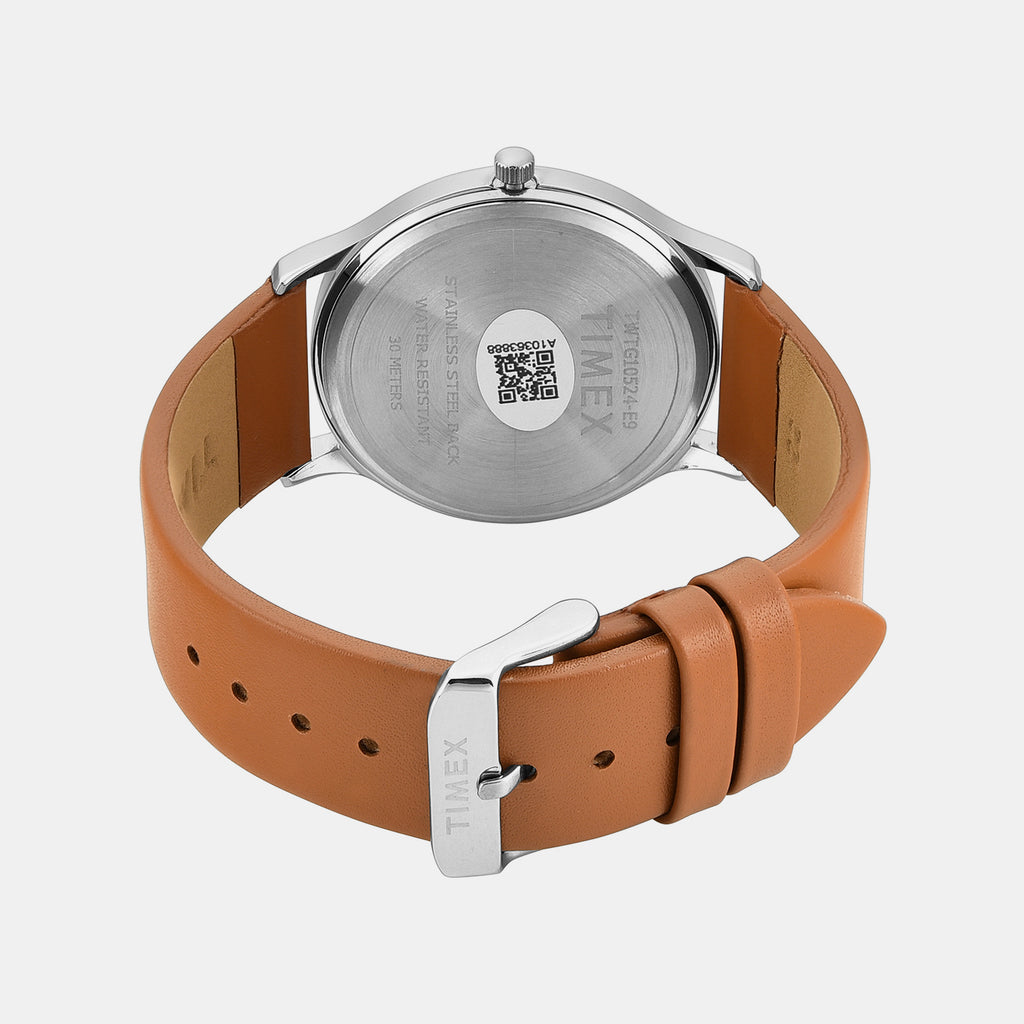 Trendline Men Quartz Beige Dial Analog Leather Watch TWTG10524