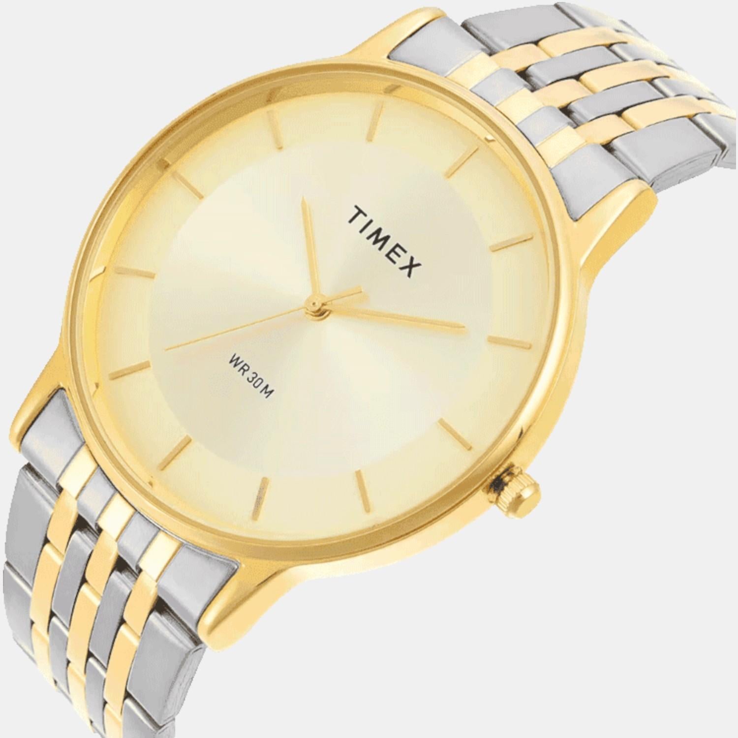 Classics Men Quartz Champagne Dial Analog Stainless Steel Watch TWTG12002