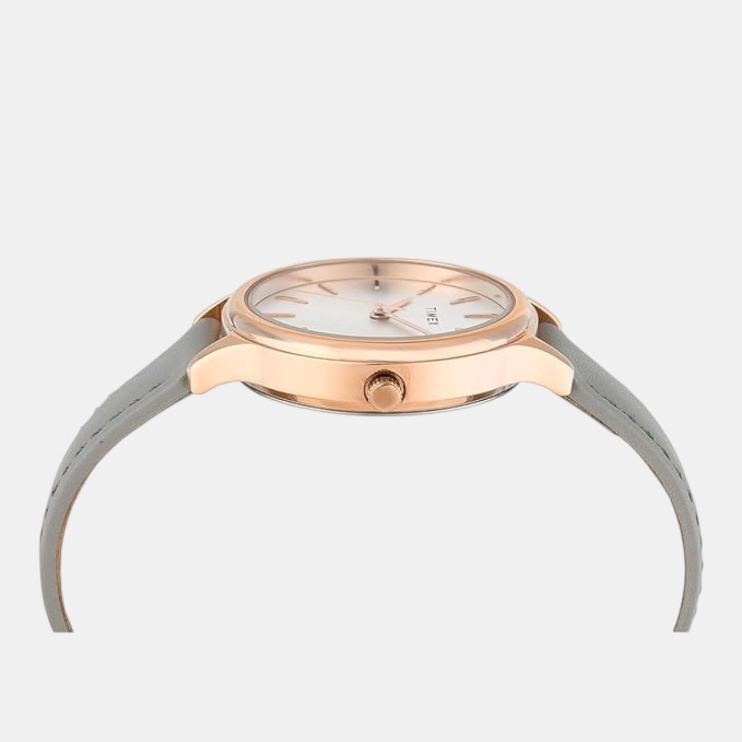 Classics Men Quartz Silver Dial Analog Leather Watch TWTG12104