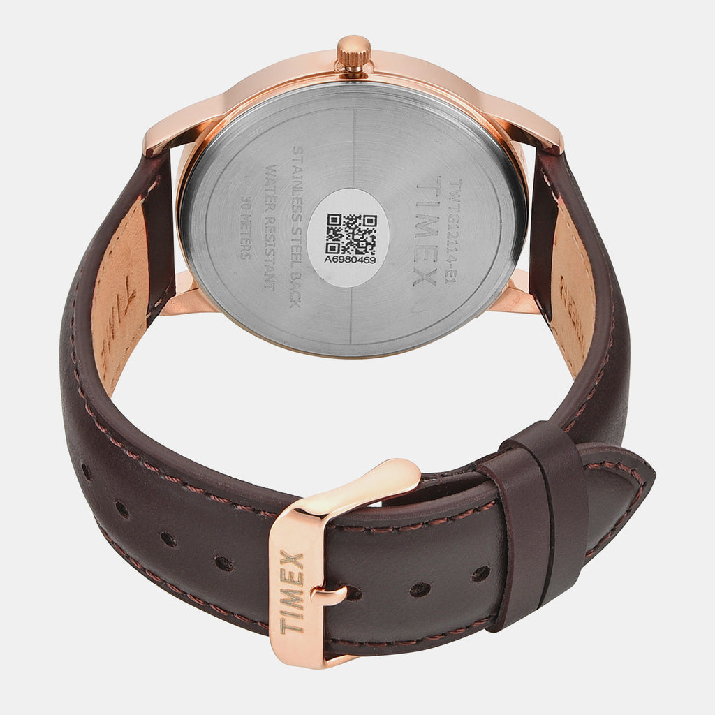 Trendline Men Quartz Brown Dial Analog Leather Watch TWTG12114