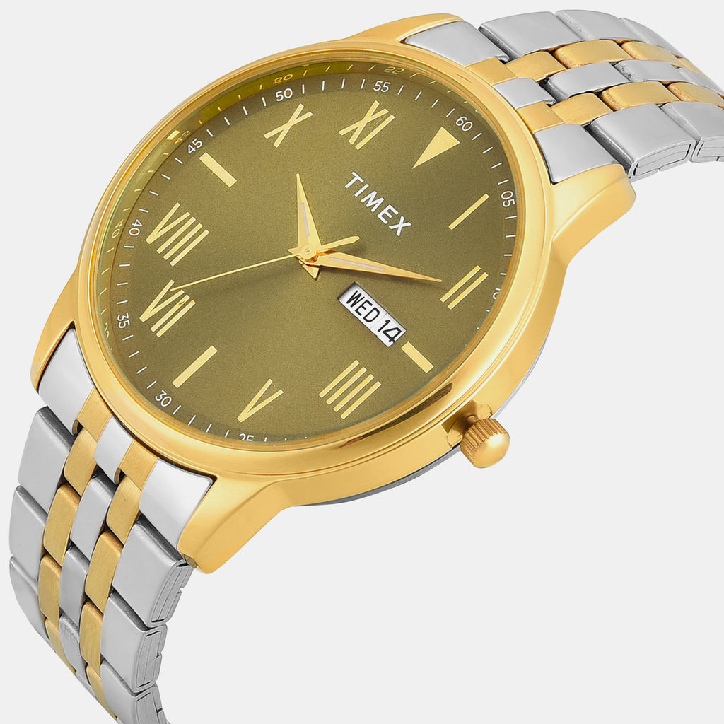 Trendline Men Quartz Green Dial Analog Stainless Steel Watch TWTG12115