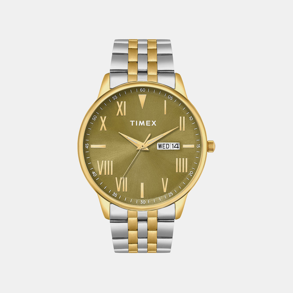 Trendline Men Quartz Green Dial Analog Stainless Steel Watch TWTG12115