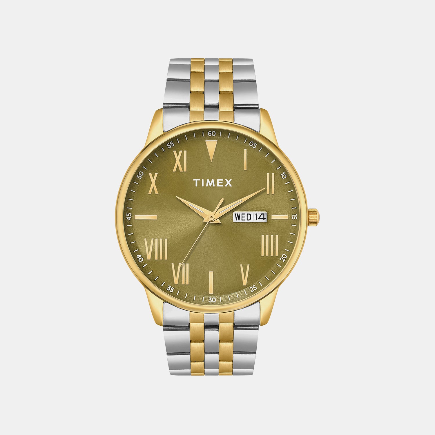 Trendline Men Quartz Green Dial Analog Stainless Steel Watch TWTG12115