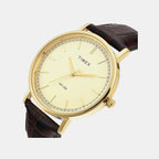 Classics Men Quartz Champagne Dial Analog Leather Watch TWTG12201