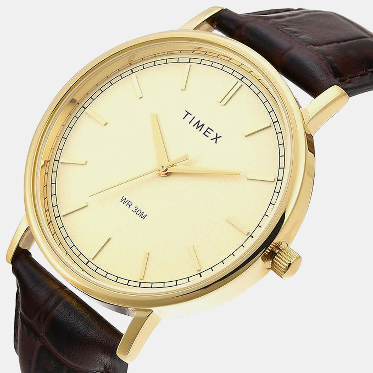 Trendline Men Quartz Champagne Dial Analog Leather Watch TWTG12201
