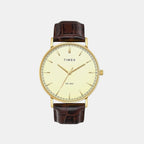 Classics Men Quartz Champagne Dial Analog Leather Watch TWTG12201