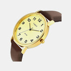 Classics Men Quartz Champagne Dial Analog Leather Watch TWTG12203