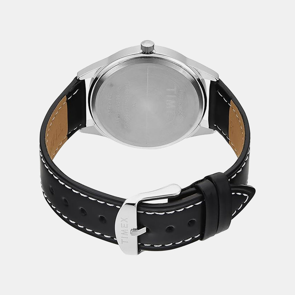 Fashion Men Quartz Blue Dial Analog Leather Watch TWTG12600