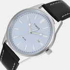 Fashion Men Quartz Blue Dial Analog Leather Watch TWTG12600