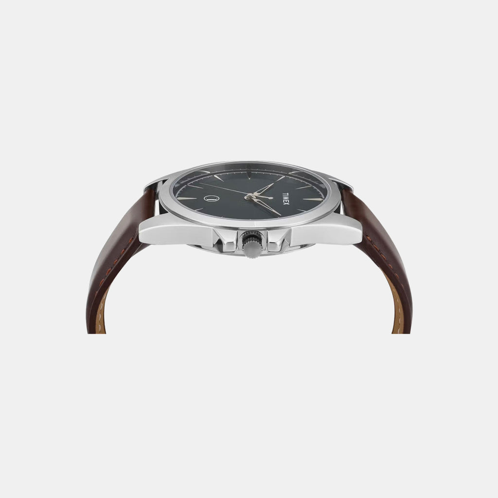 Fashion Men Quartz Green Dial Analog Leather Watch TWTG12700