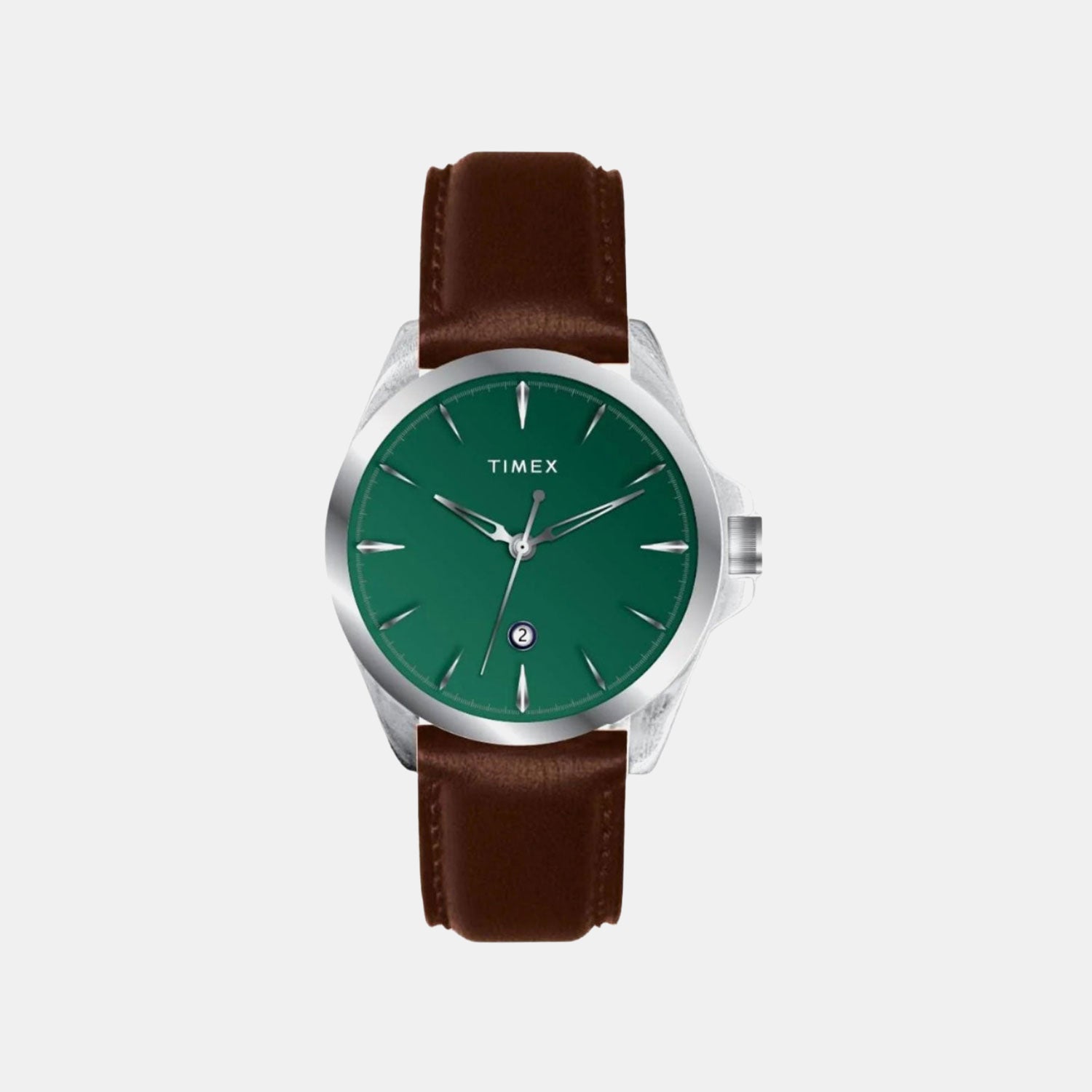 Fashion Men Quartz Green Dial Analog Leather Watch TWTG12700